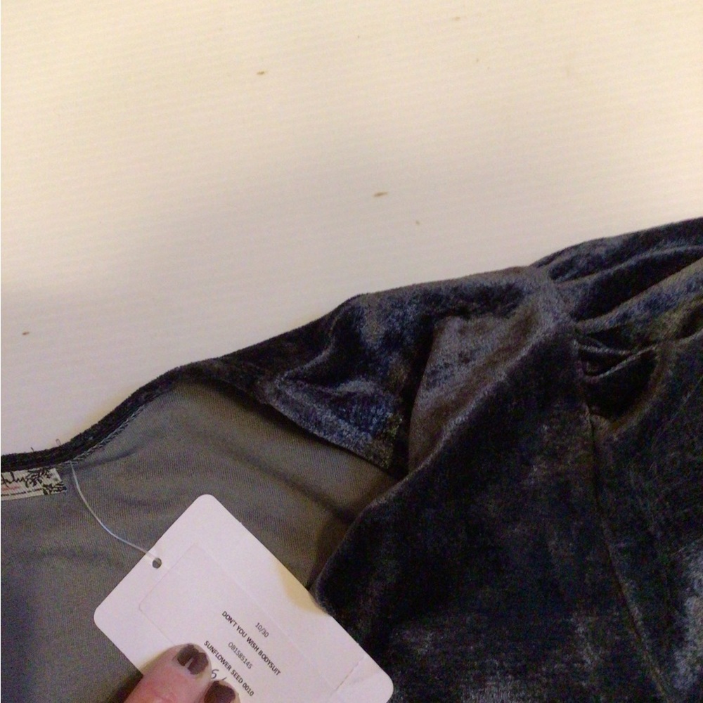Sale! Free People don’t you wish velvet bodysuit - Picture 7 of 9